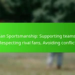 Fan Sportsmanship: Supporting teams, Respecting rival fans, Avoiding conflict