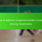 How to Address Unsportsmanlike Conduct Among Teammates
