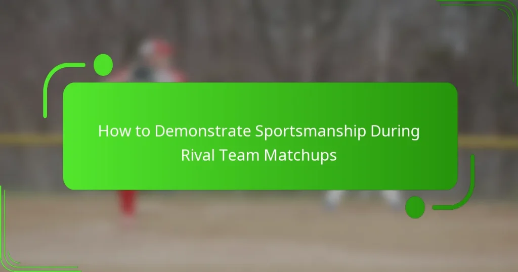 How to Demonstrate Sportsmanship During Rival Team Matchups