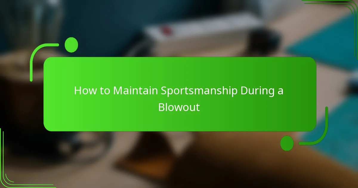 How to Maintain Sportsmanship During a Blowout