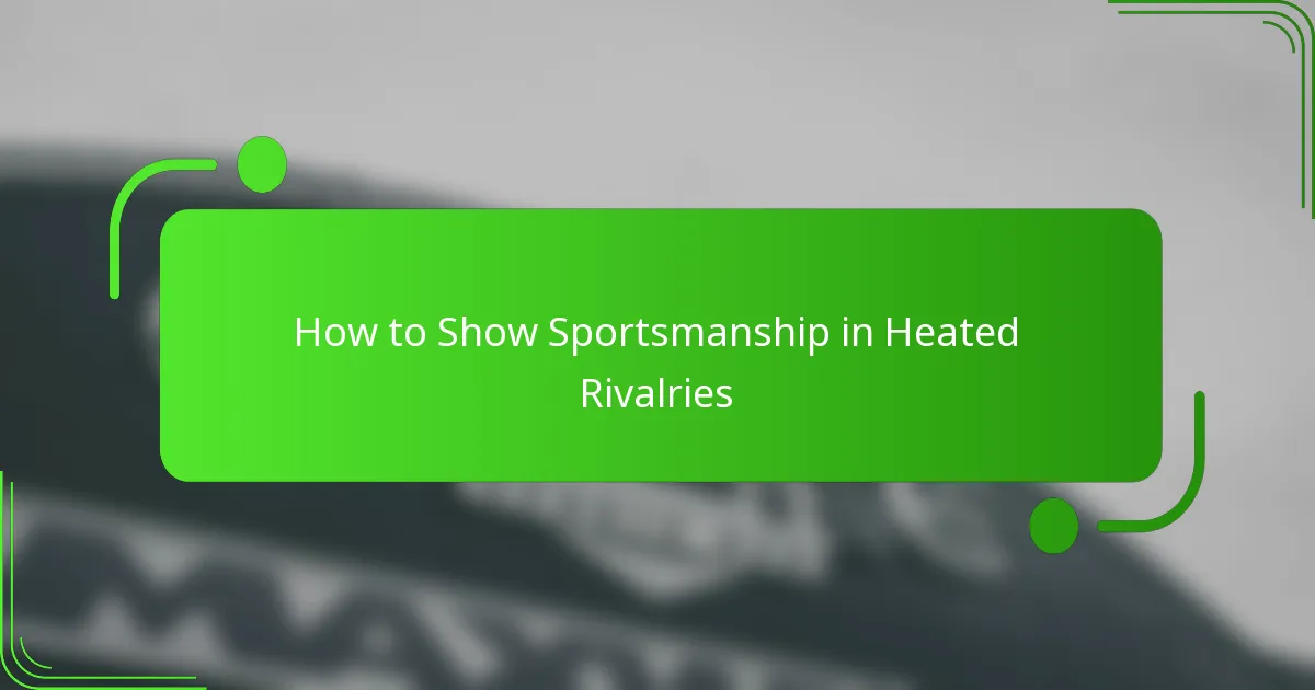 How to Show Sportsmanship in Heated Rivalries