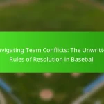Navigating Team Conflicts: The Unwritten Rules of Resolution in Baseball