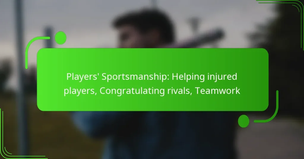 Players’ Sportsmanship: Helping injured players, Congratulating rivals, Teamwork