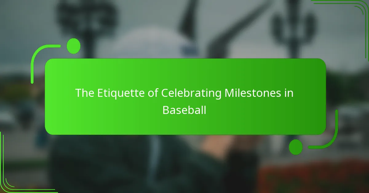 The Etiquette of Celebrating Milestones in Baseball
