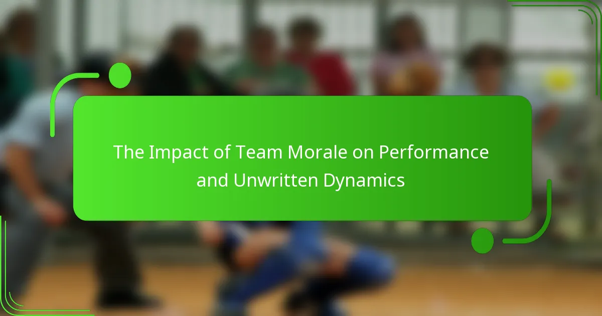 The Impact of Team Morale on Performance and Unwritten Dynamics