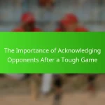 The Importance of Acknowledging Opponents After a Tough Game