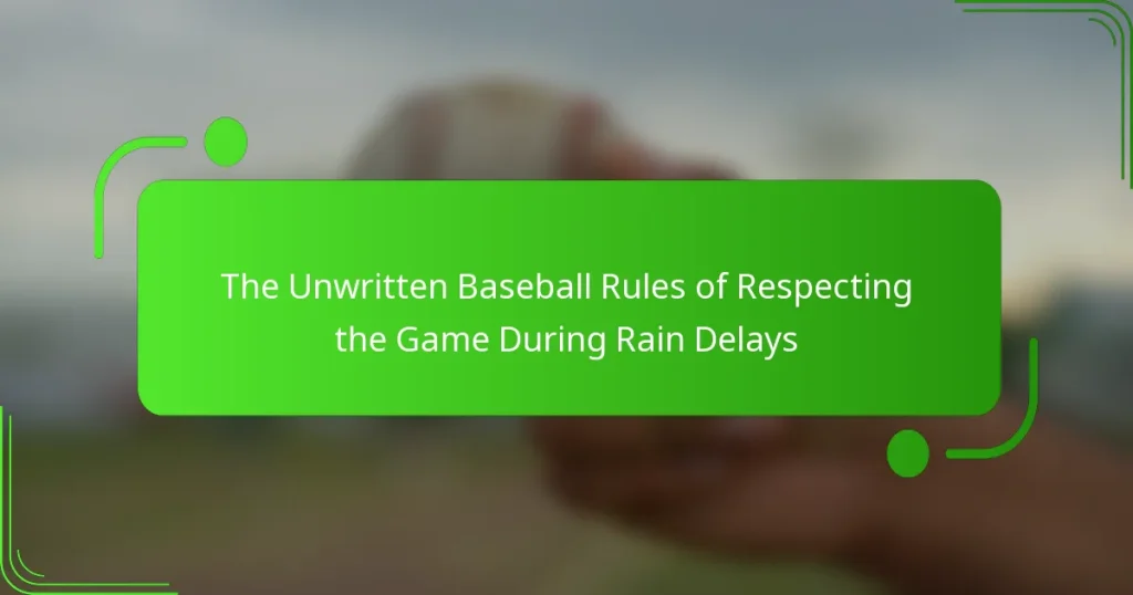 The Unwritten Baseball Rules of Respecting the Game During Rain Delays