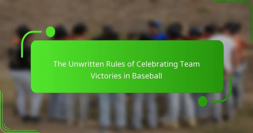 The Unwritten Rules of Celebrating Team Victories in Baseball