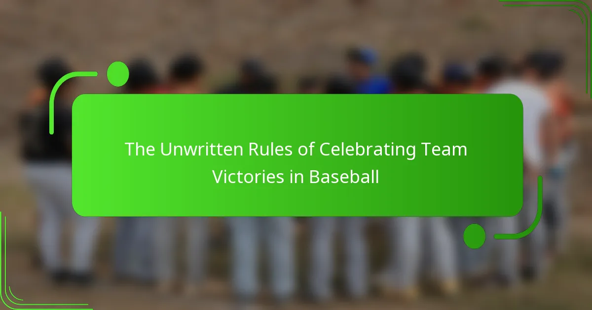 The Unwritten Rules of Celebrating Team Victories in Baseball