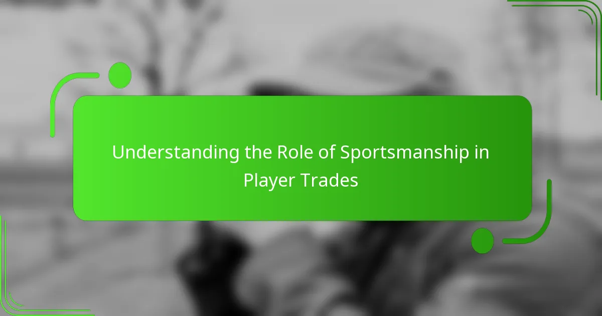 Understanding the Role of Sportsmanship in Player Trades