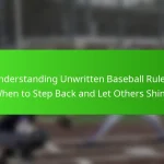 Understanding Unwritten Baseball Rules: When to Step Back and Let Others Shine