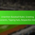 Unwritten Baseball Rules: Greeting opponents, Tipping hats, Respectful cheers