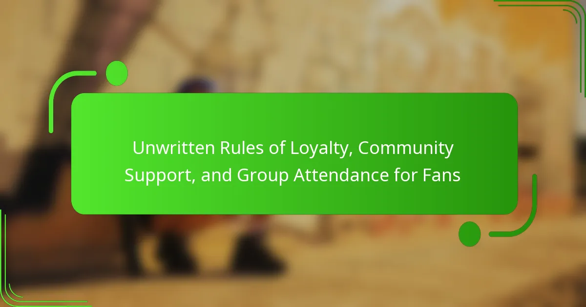 Unwritten Rules of Loyalty, Community Support, and Group Attendance for Fans