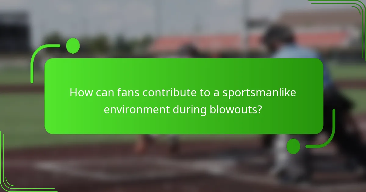 How can fans contribute to a sportsmanlike environment during blowouts?