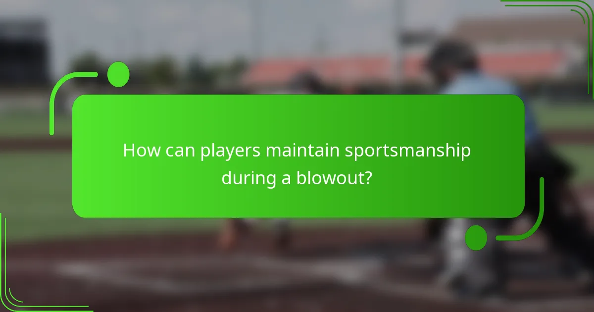 How can players maintain sportsmanship during a blowout?