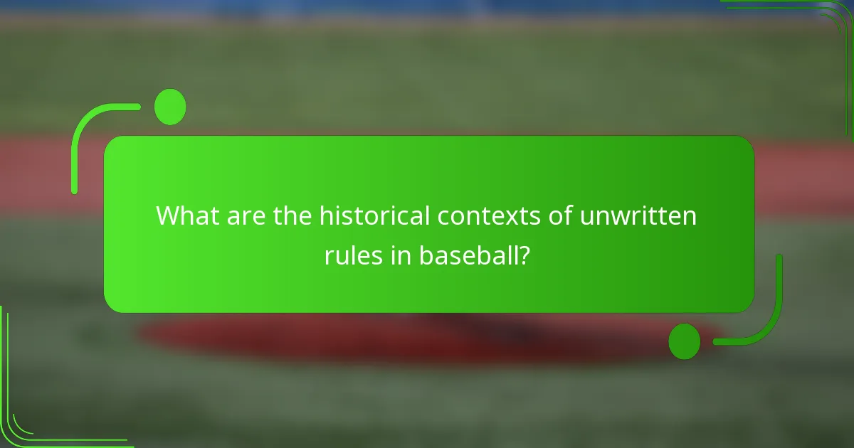 What are the historical contexts of unwritten rules in baseball?