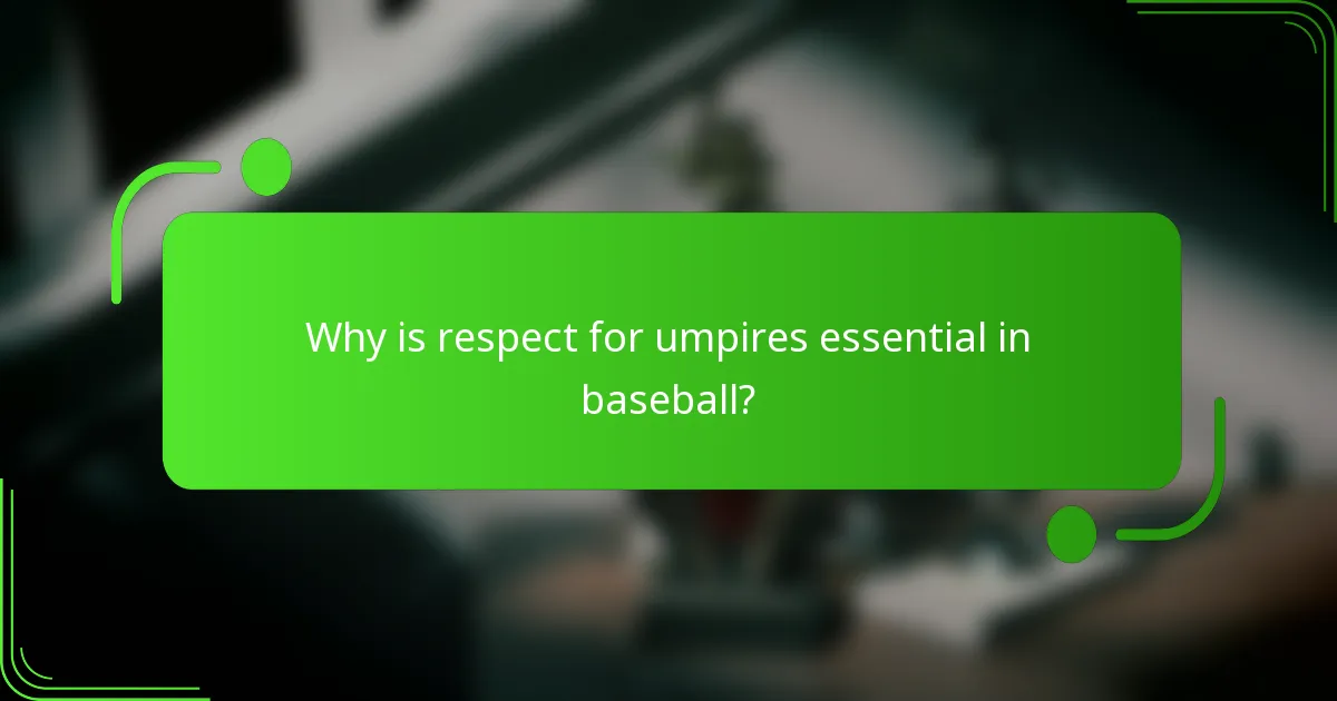 Why is respect for umpires essential in baseball?